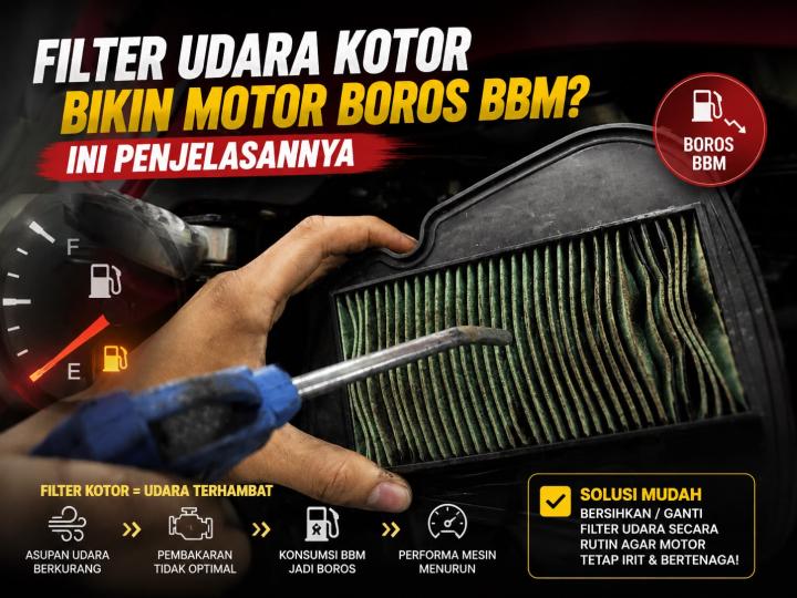 Filter Udara Kotor Bikin Motor Boros BBM? Ini Penjelasannya